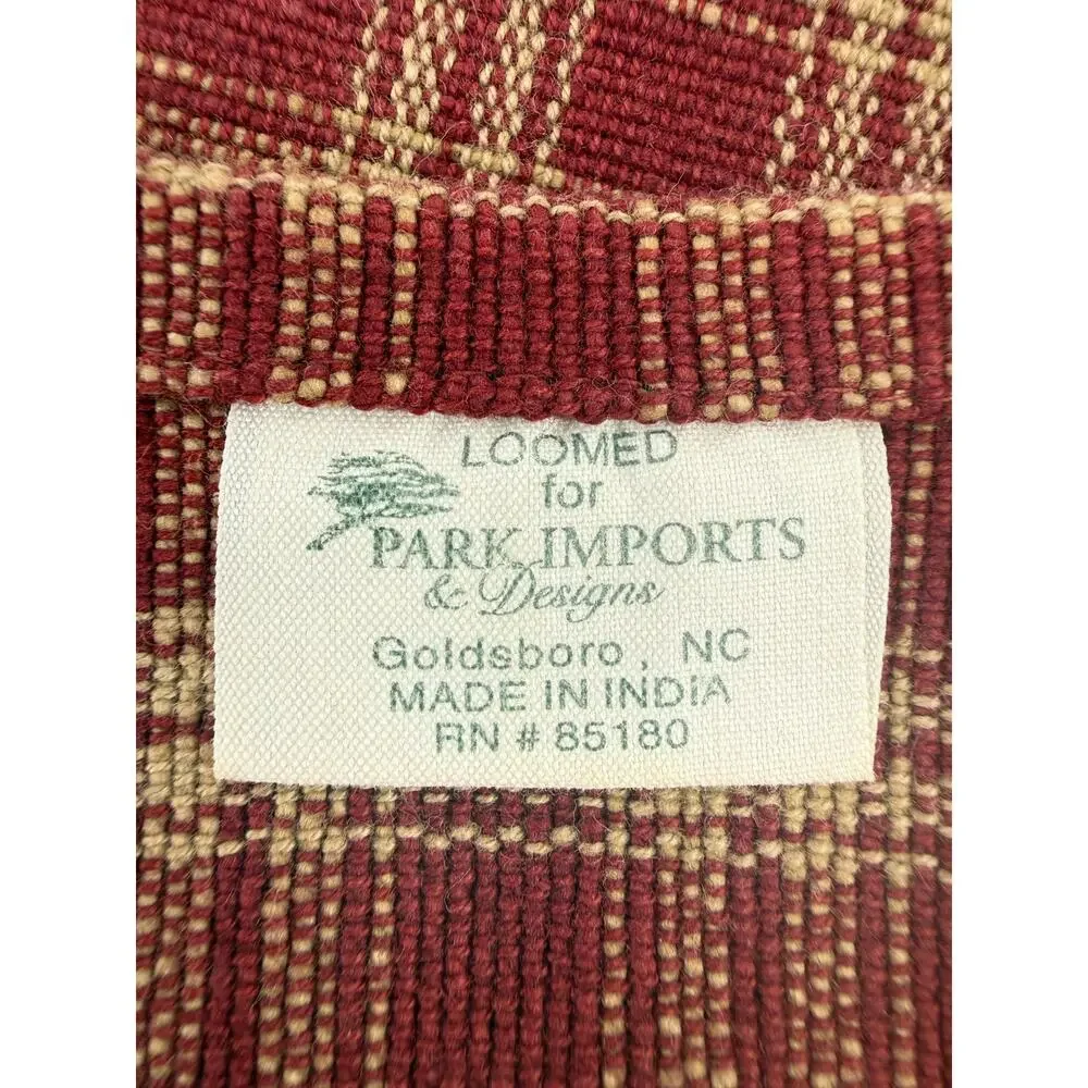 Park Imports Plaid Table Linens Casserole Carrier Runner Napkins Placemats Set